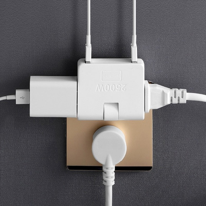 180 Rotating 3 Way Flat Wall Outlet