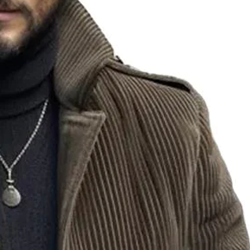 【24-hour shipping】Men's Vintage Stand Collar Corduroy Single Breasted Blazer 67271570M